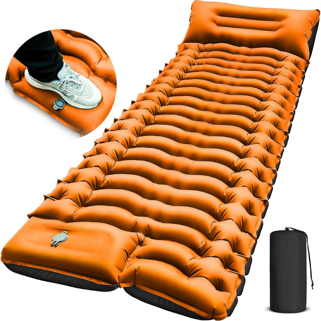 Ultralight Inflatable Sleeping Mattress with Pillow for Camping and Backpacking