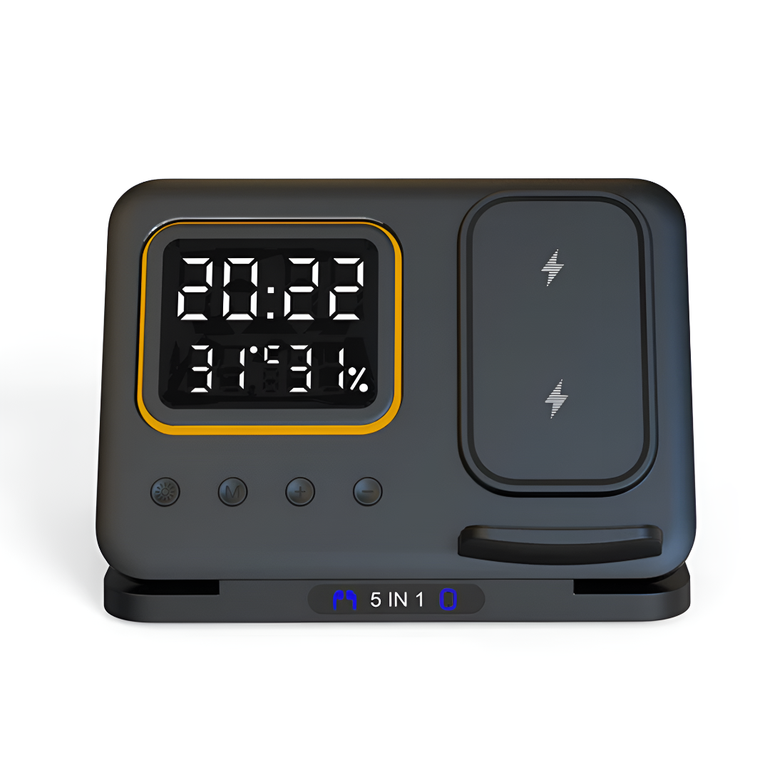 Wireless Charging Station with Clock