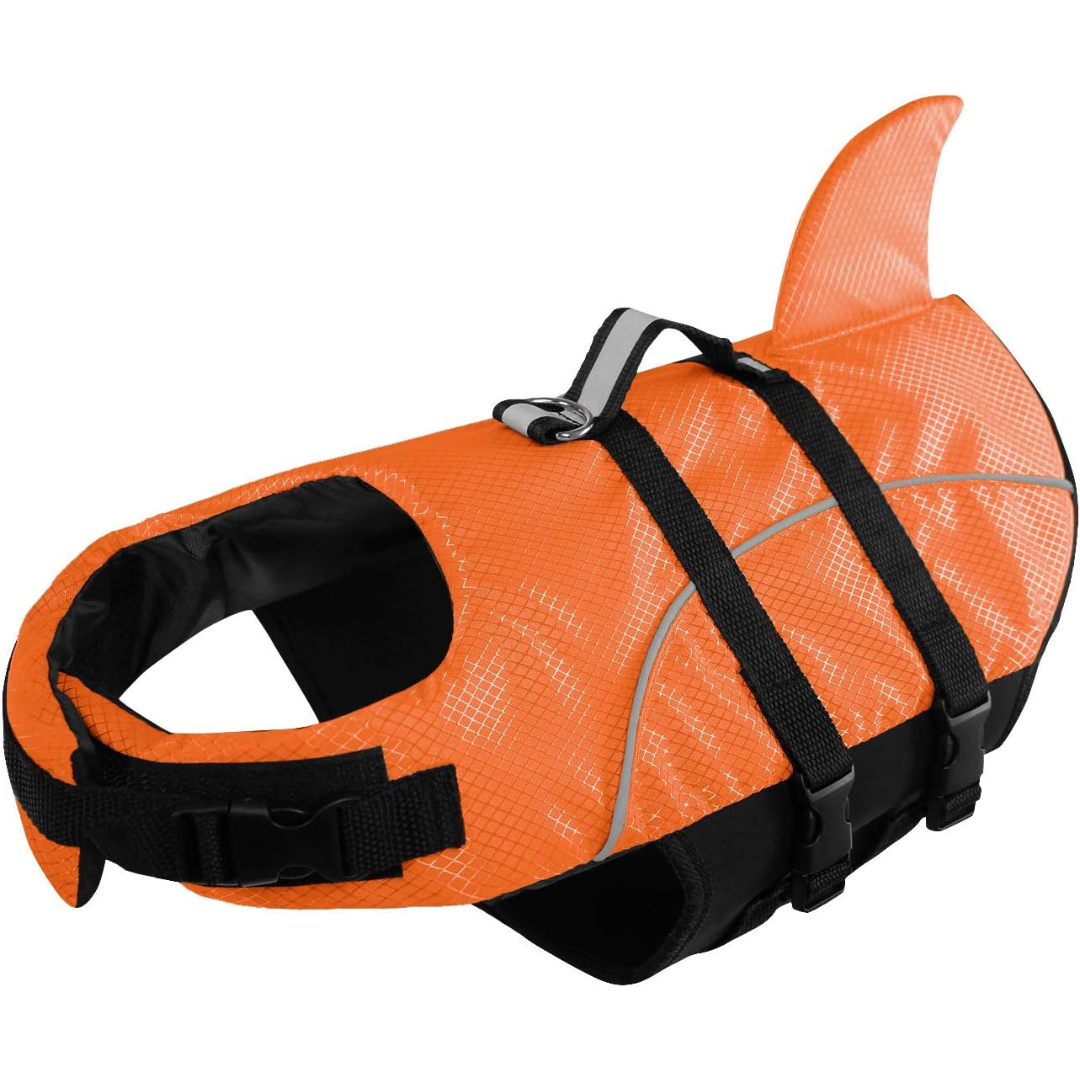 Shark Life Jacket with Handle for Dogs