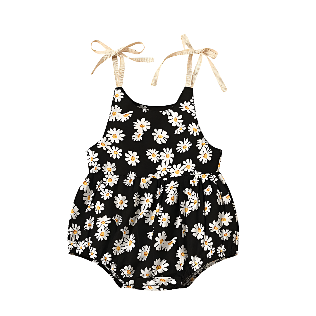 Trendy Cotton Daisy Print Romper for Baby Girls