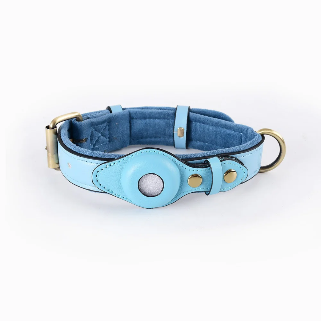 Leather AirTag Dog Collar