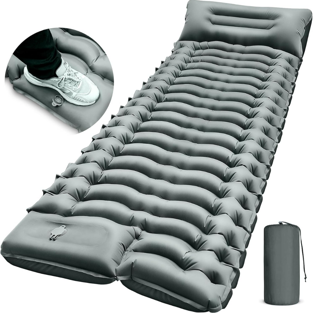 Ultralight Inflatable Sleeping Mattress with Pillow for Camping and Backpacking