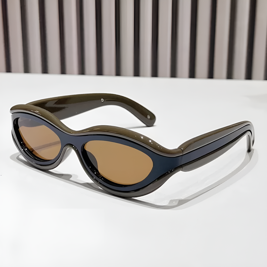 Futuristic Y2K Slim Oval Sunglasses