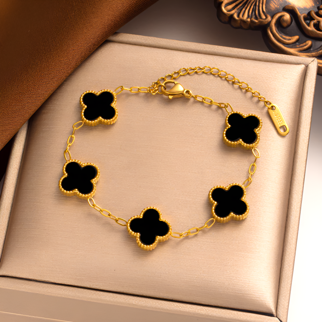 Elegant Gold-Plated Clover Charm Bracelet for Women