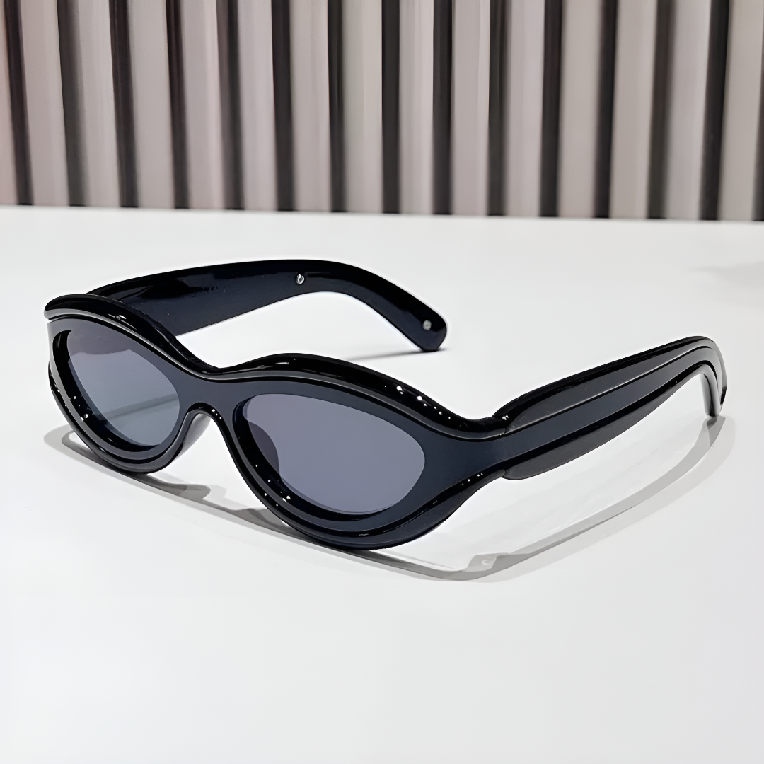 Futuristic Y2K Slim Oval Sunglasses