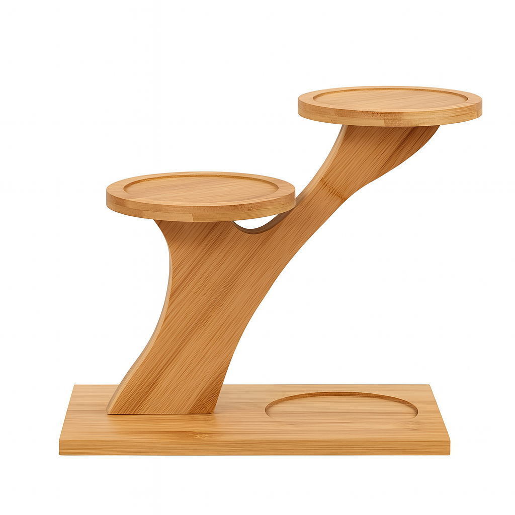 Bamboo Shelf – Desktop Plant Stand for Home or Office