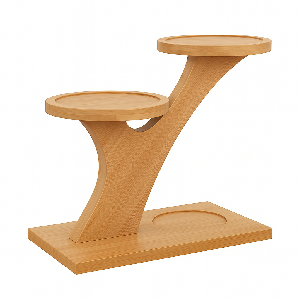 Bamboo Shelf – Desktop Plant Stand for Home or Office