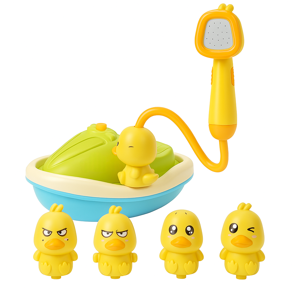 Bath Toys Duck Sprinkler Set With Boat