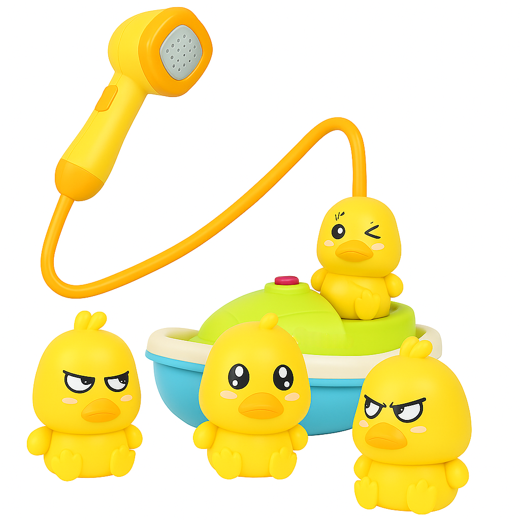 Bath Toys Duck Sprinkler Set With Boat