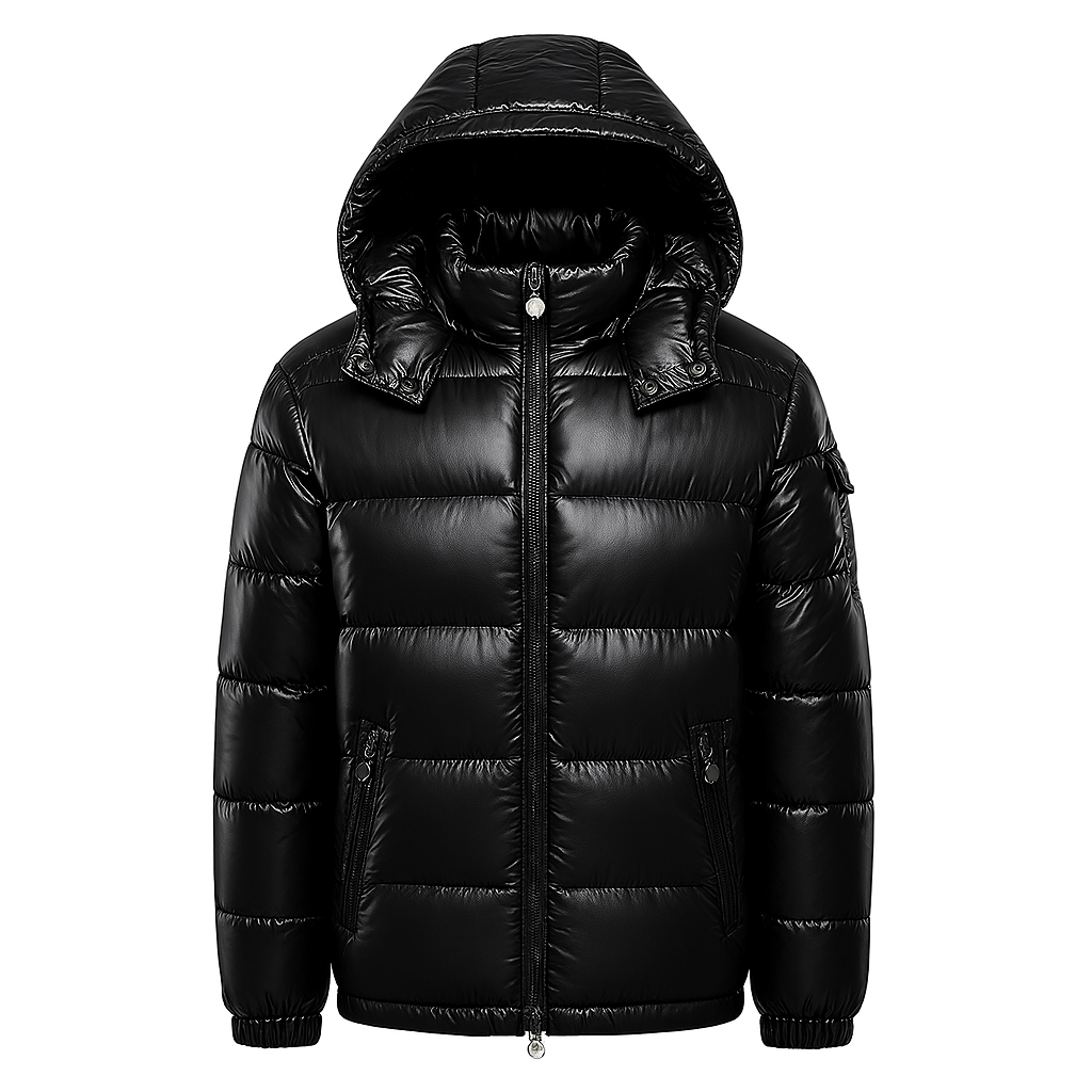 Black Puffer Jacket – Men’s Winter Hooded Coat