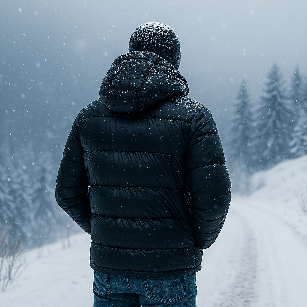 Black Puffer Jacket – Men’s Winter Hooded Coat