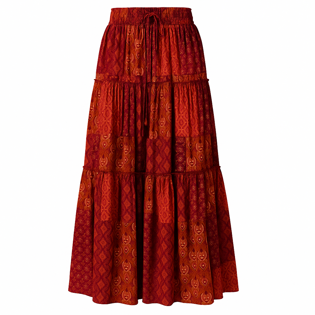Boho Maxi Skirt — Tiered Flowy Style