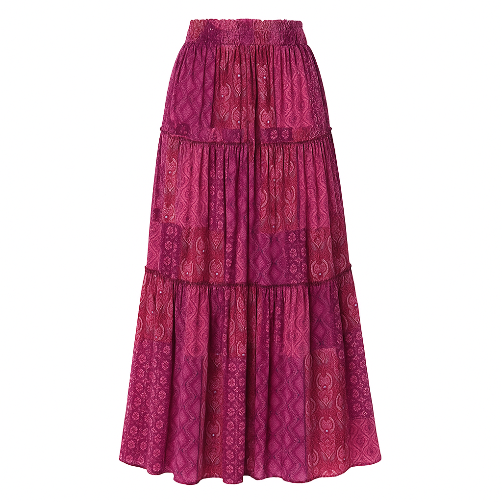 Boho Maxi Skirt — Tiered Flowy Style