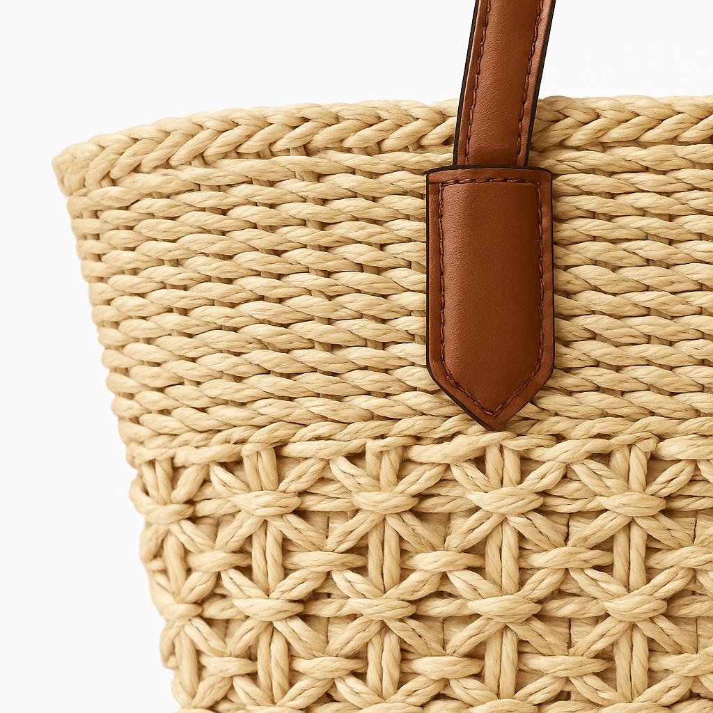 Braided Beach Straw Tote Bag for Women