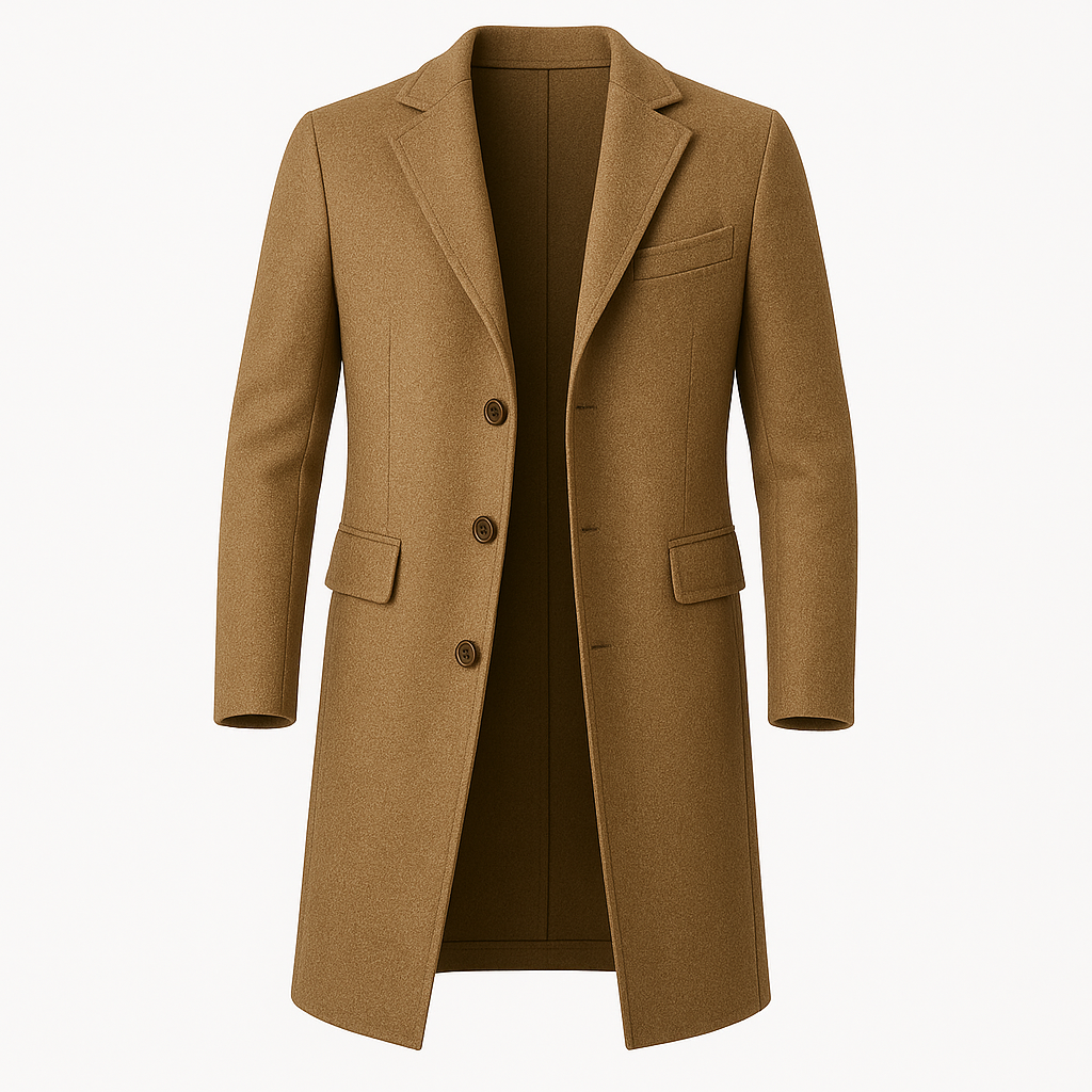 Classic Long Work Coat - Warm Business Casual Jacket for Men
