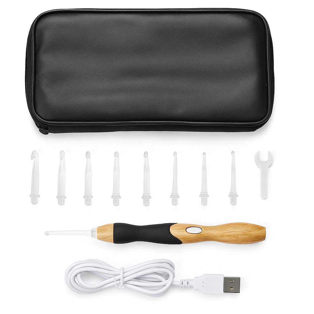 Crochet Hook Set with USB Rechargeable Light