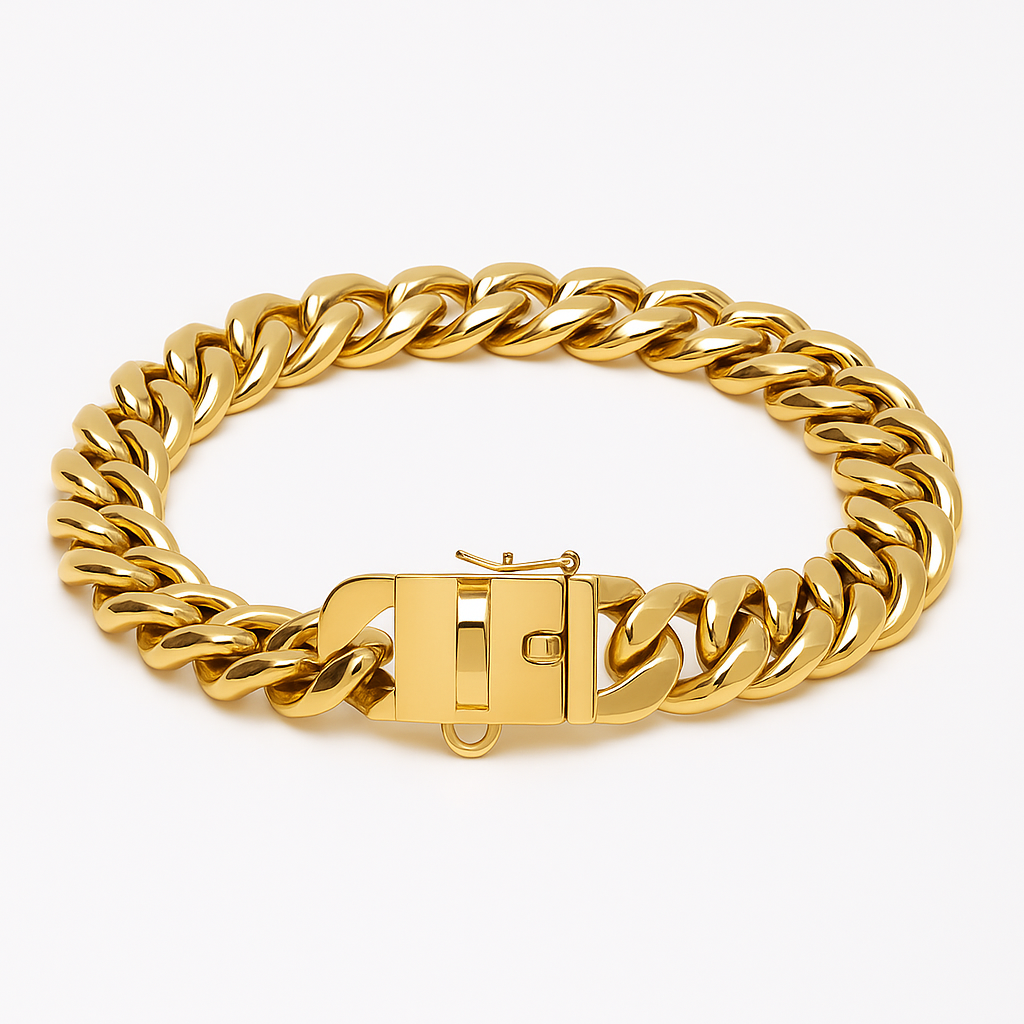 Cuban Link Dog Collar — Gold Chain Style for Pets