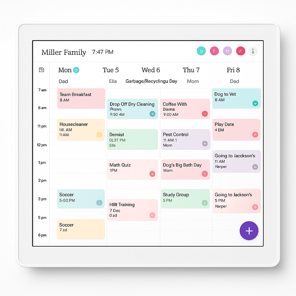 Digital Wall Calendar - Interactive Family Schedule Planner