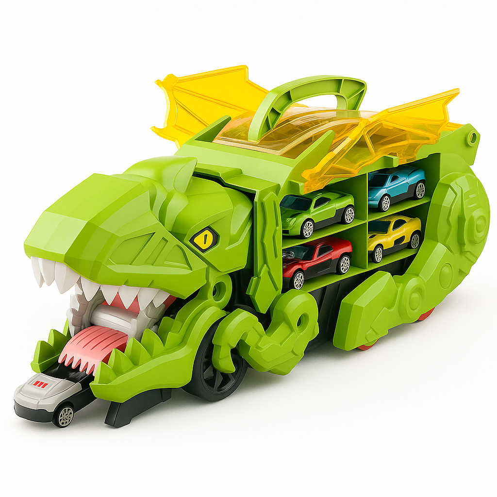 Dinosaur Truck Toy With Car Storage Playset