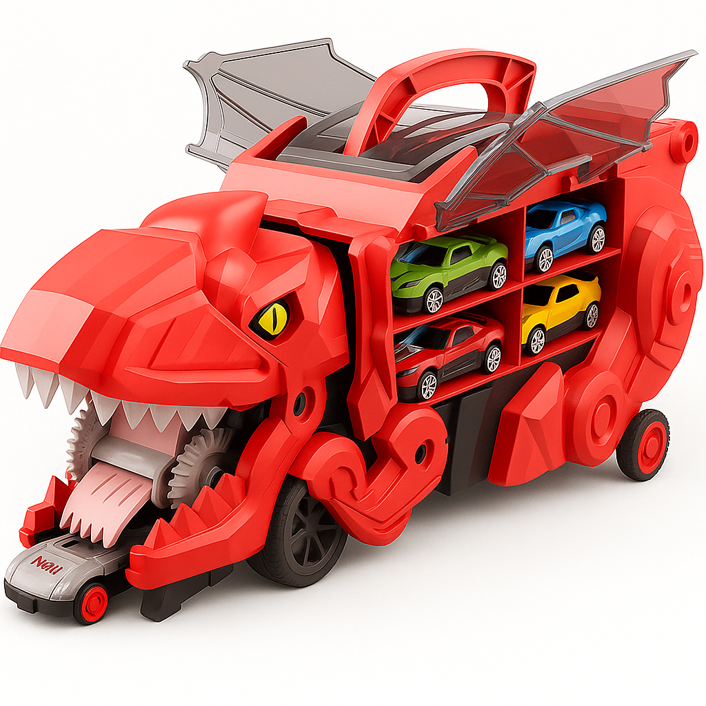 Dinosaur Truck Toy With Car Storage Playset