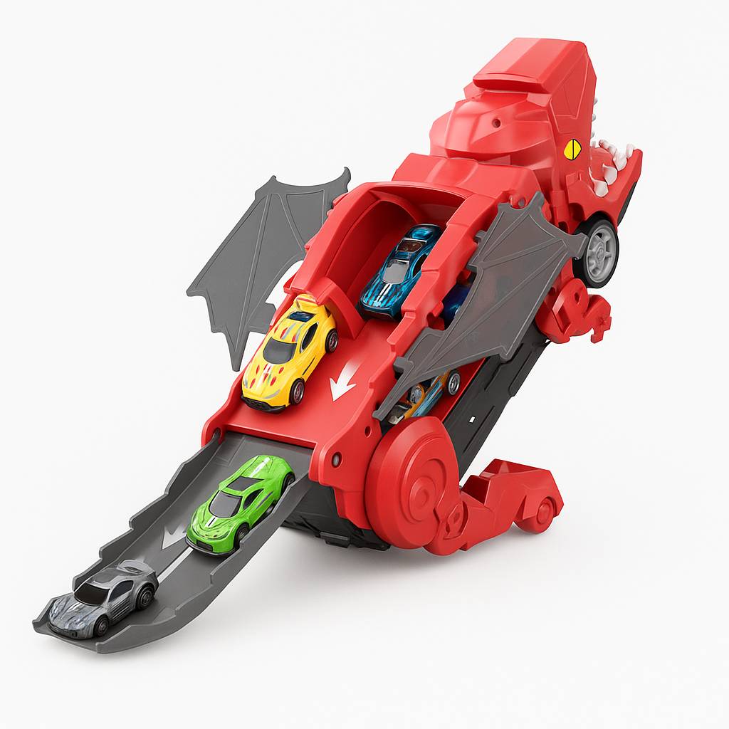 Dinosaur Truck Toy With Car Storage Playset