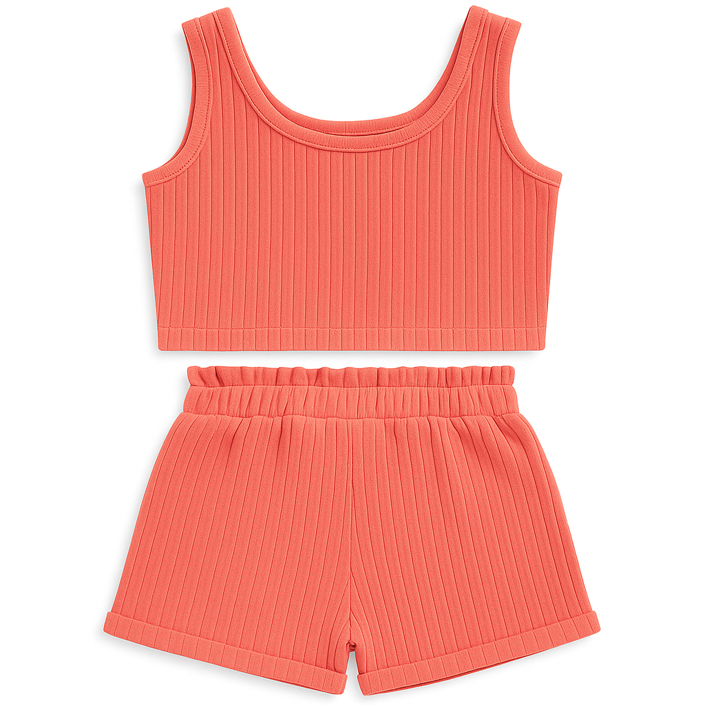Drawstring Shorts Set – Summer Tank Outfit for Kids