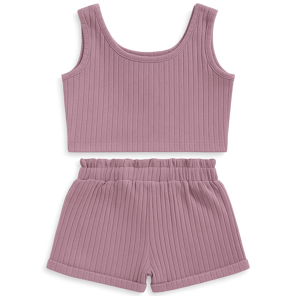 Drawstring Shorts Set – Summer Tank Outfit for Kids
