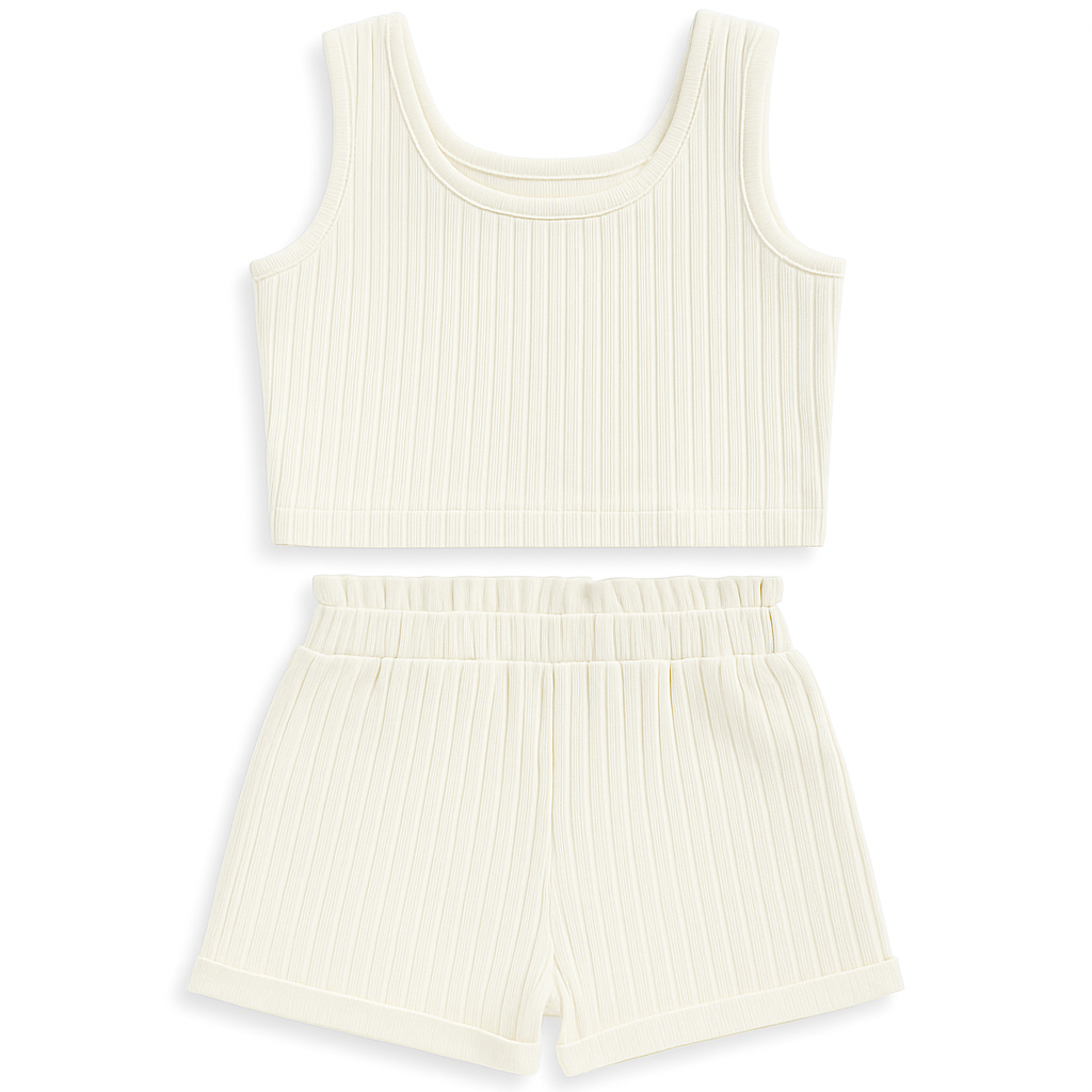 Drawstring Shorts Set – Summer Tank Outfit for Kids