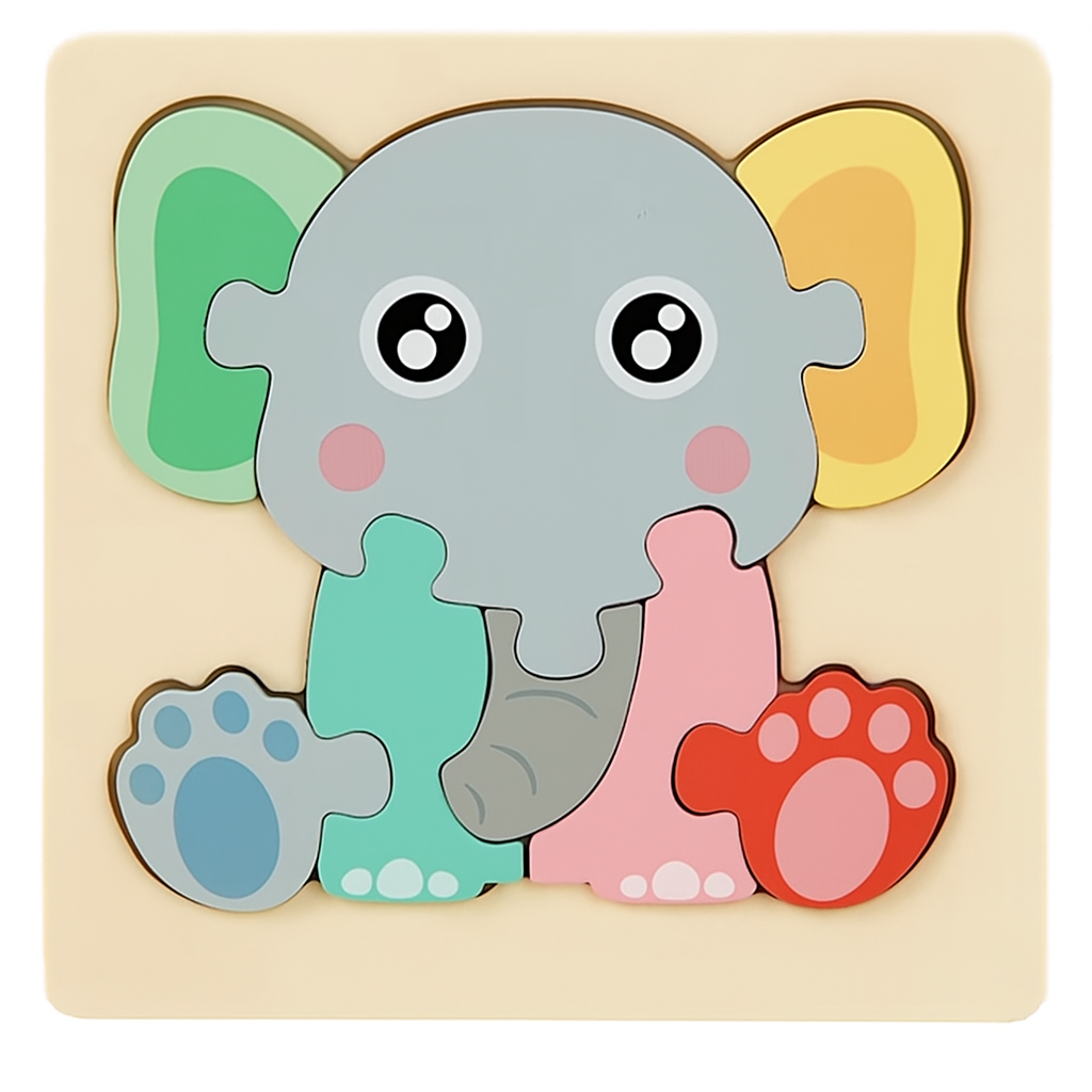 Educational Toys – Wooden Cartoon Animal Puzzle