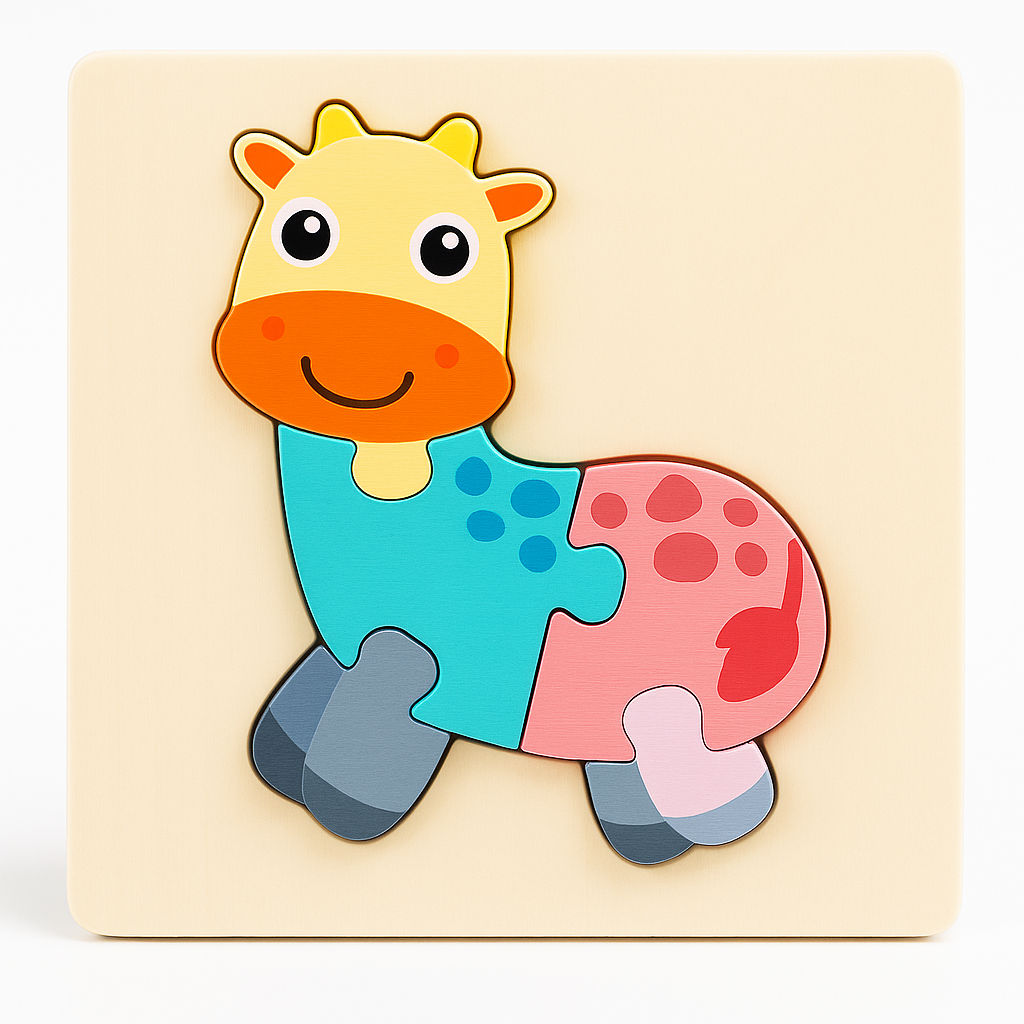 Educational Toys – Wooden Cartoon Animal Puzzle