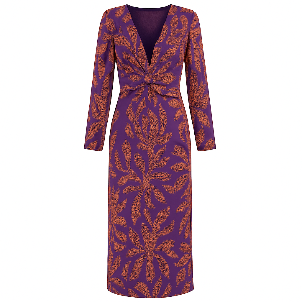 Elegant Long Sleeve Midi Dress for Women