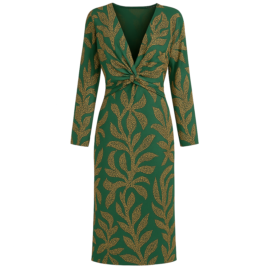 Elegant Long Sleeve Midi Dress for Women
