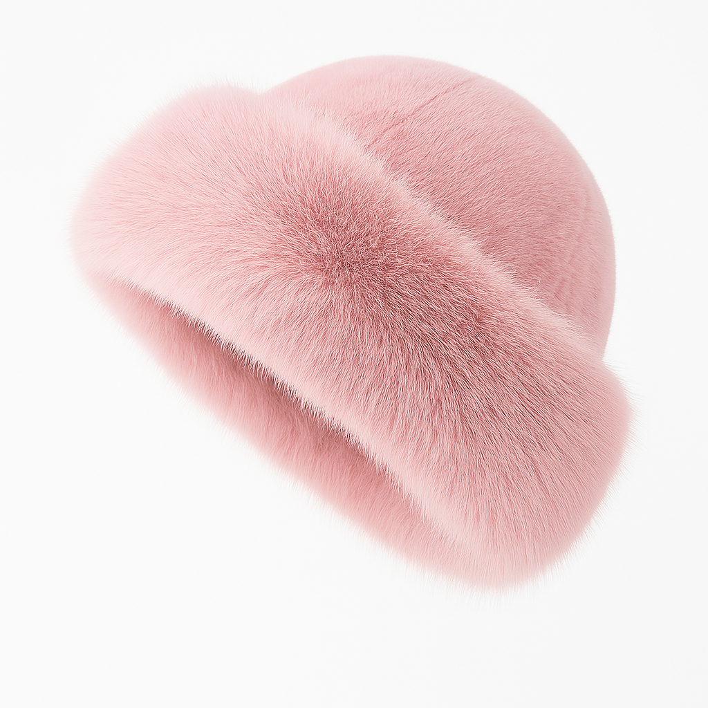 Faux Fur Bucket Hat With Trim For Women