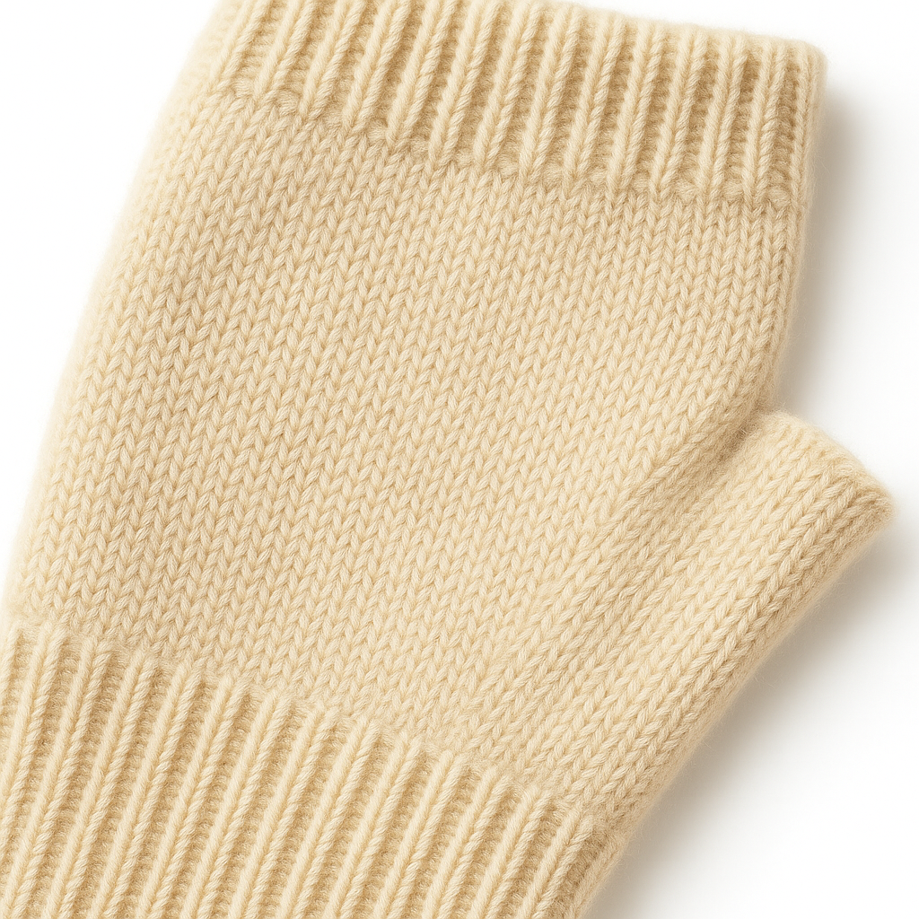 Fingerless Mittens With Ribbed Cuffs For Women