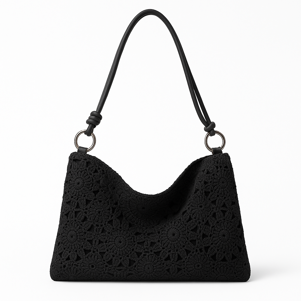 Floral Cut-Out Shoulder Bag - Chic Beach Tote for Women