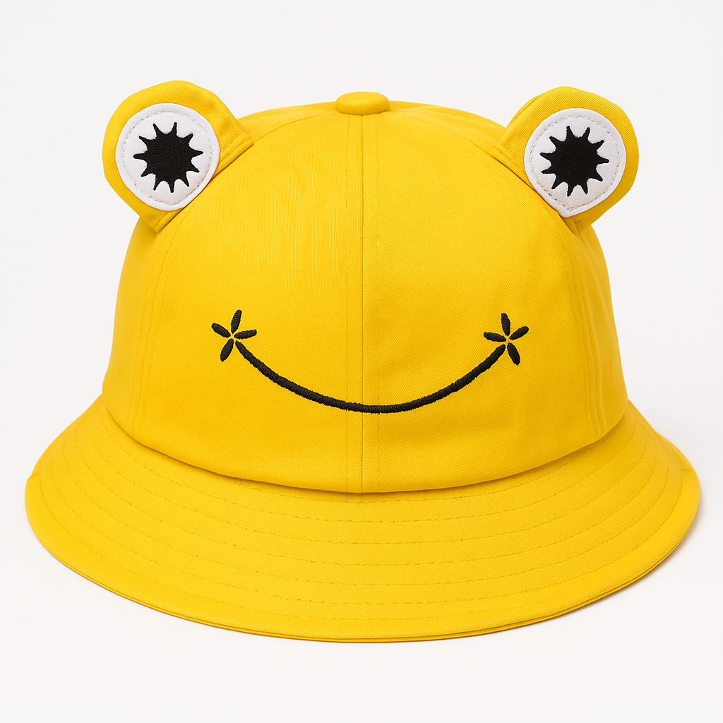 Frog Bucket Hat - Cute Cartoon Summer Cap For Kids