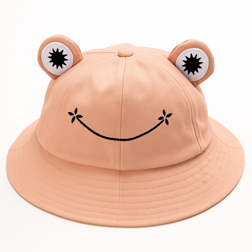 Frog Bucket Hat - Cute Cartoon Summer Cap For Kids
