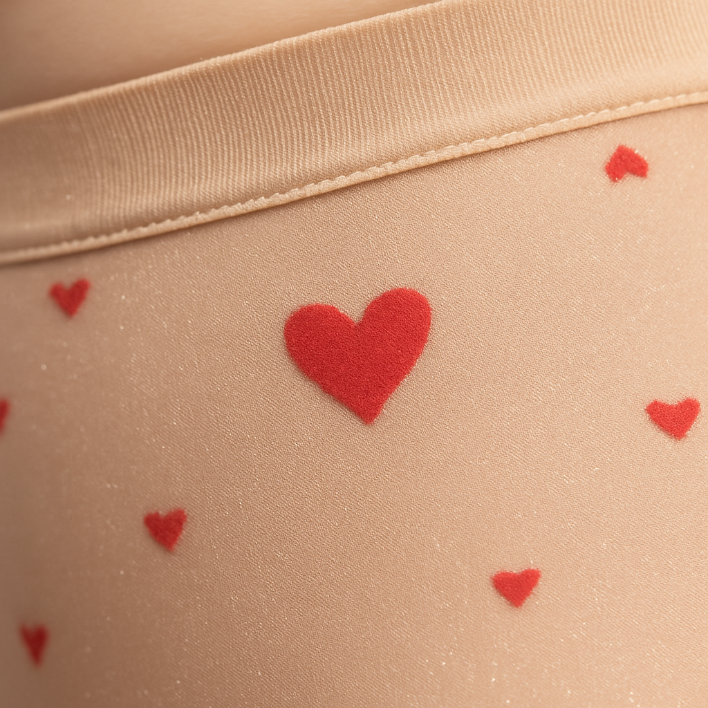 Heart Print Sheer Tights with Sparkle Effect for Women