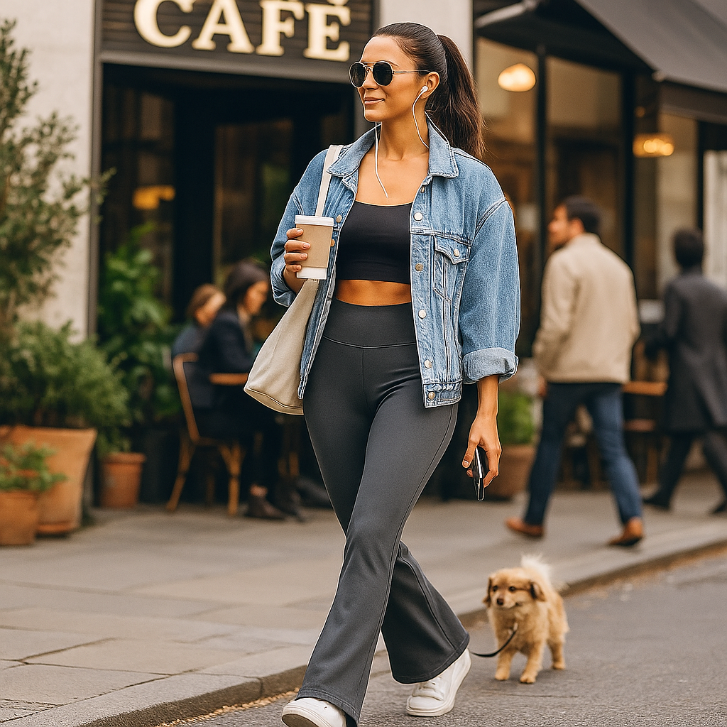 High Waisted Flare Leggings With Pockets for Women