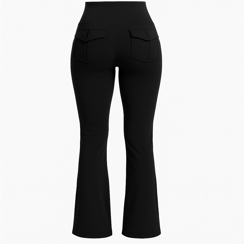 High Waisted Flare Leggings With Pockets for Women