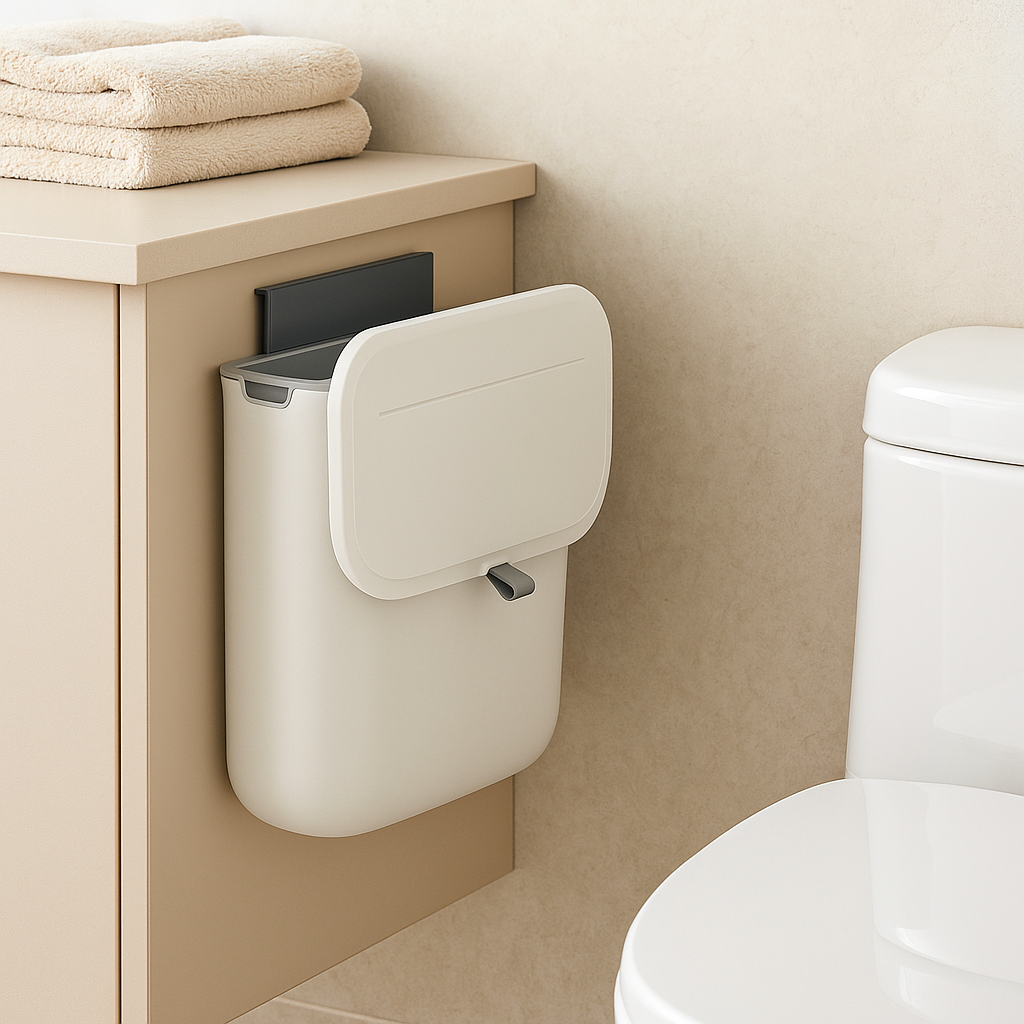 Kitchen Trash Can — Hanging Lid Bin for Cabinets