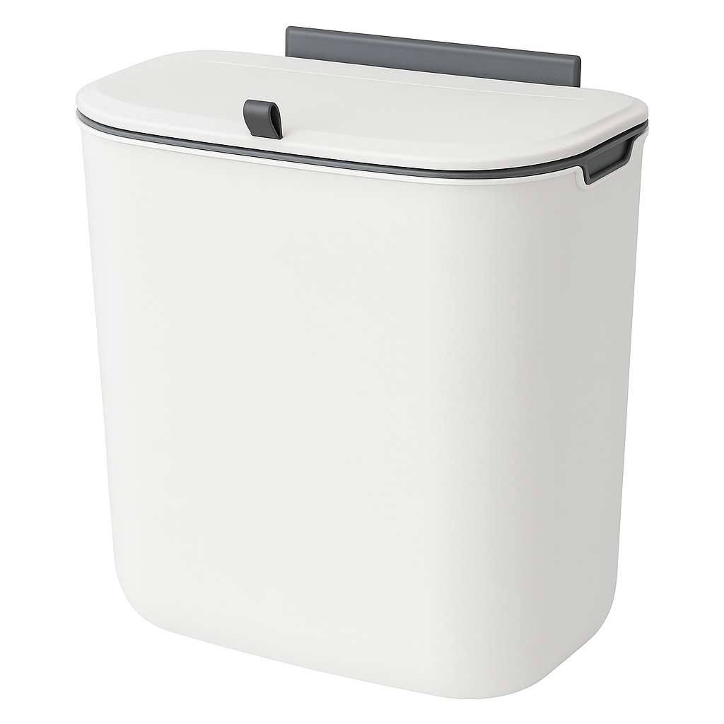 Kitchen Trash Can — Hanging Lid Bin for Cabinets