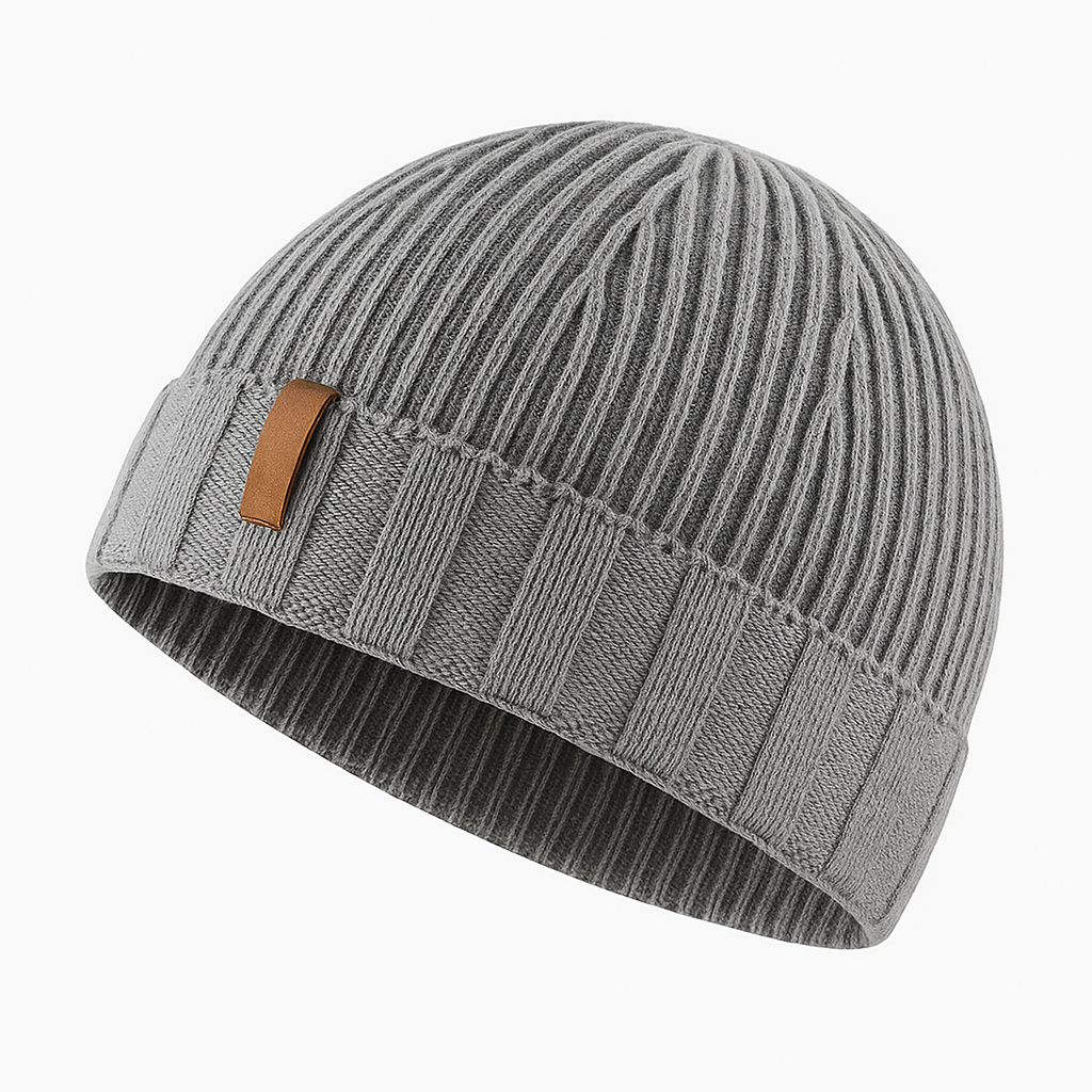 Knitted Beanie Winter Hat Ribbed Style For Men