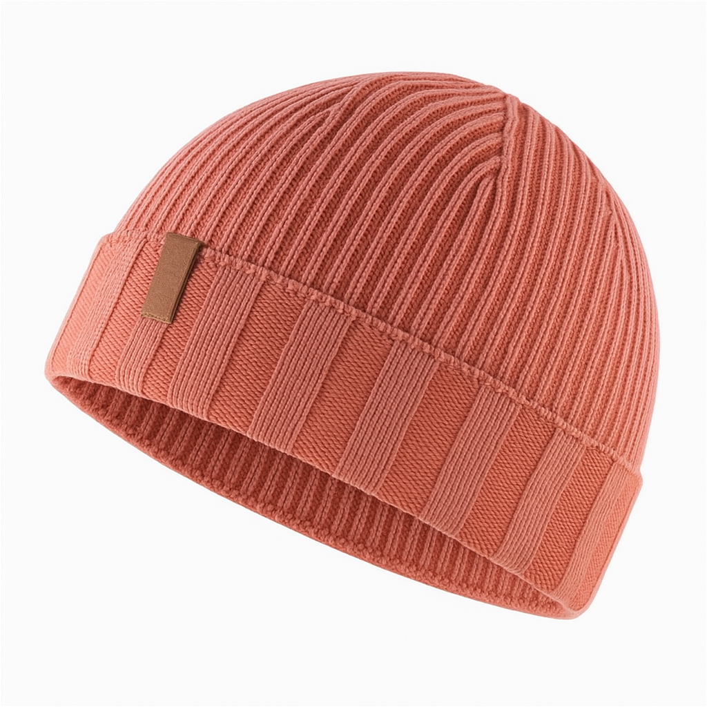 Knitted Beanie Winter Hat Ribbed Style For Men