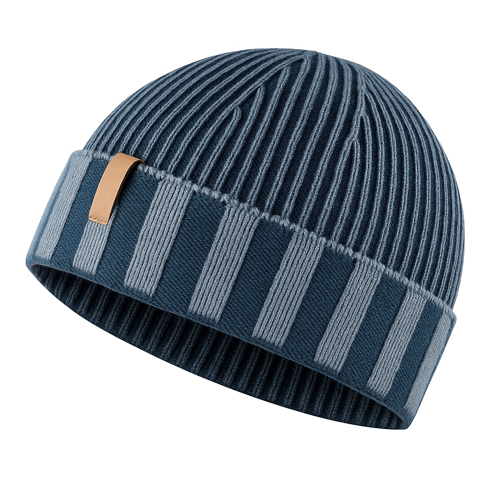 Knitted Beanie Winter Hat Ribbed Style For Men