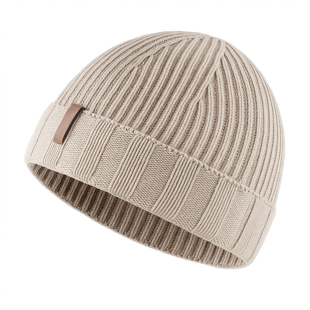 Knitted Beanie Winter Hat Ribbed Style For Men