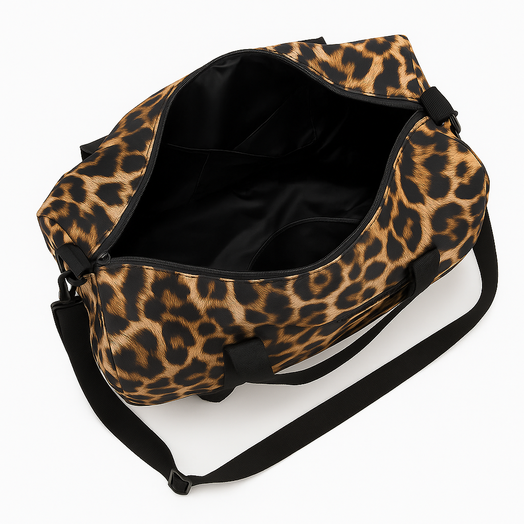 Leopard Print Duffel Bag - Gym & Travel Weekender for Women
