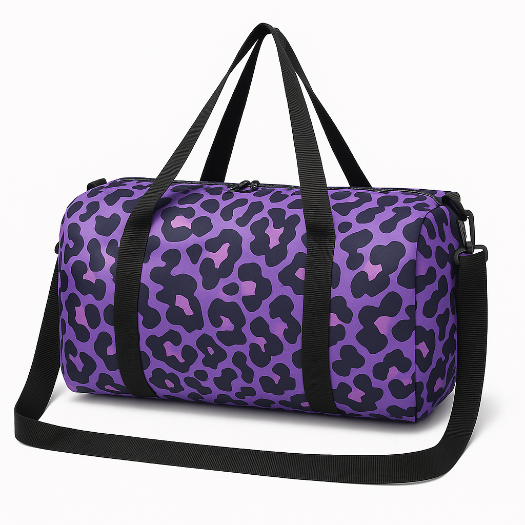 Leopard Print Duffel Bag - Gym & Travel Weekender for Women
