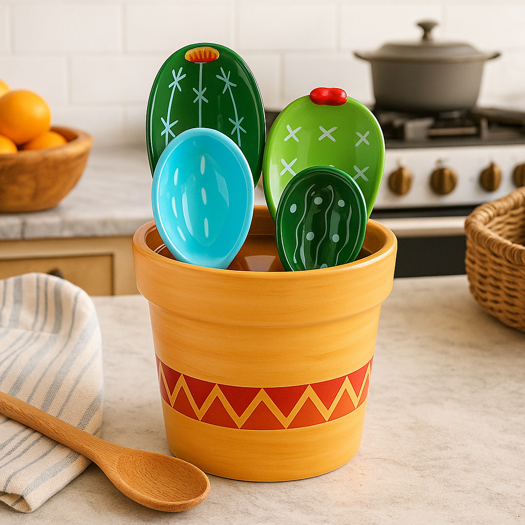 Measuring Spoons Set - Decorative Cactus Design