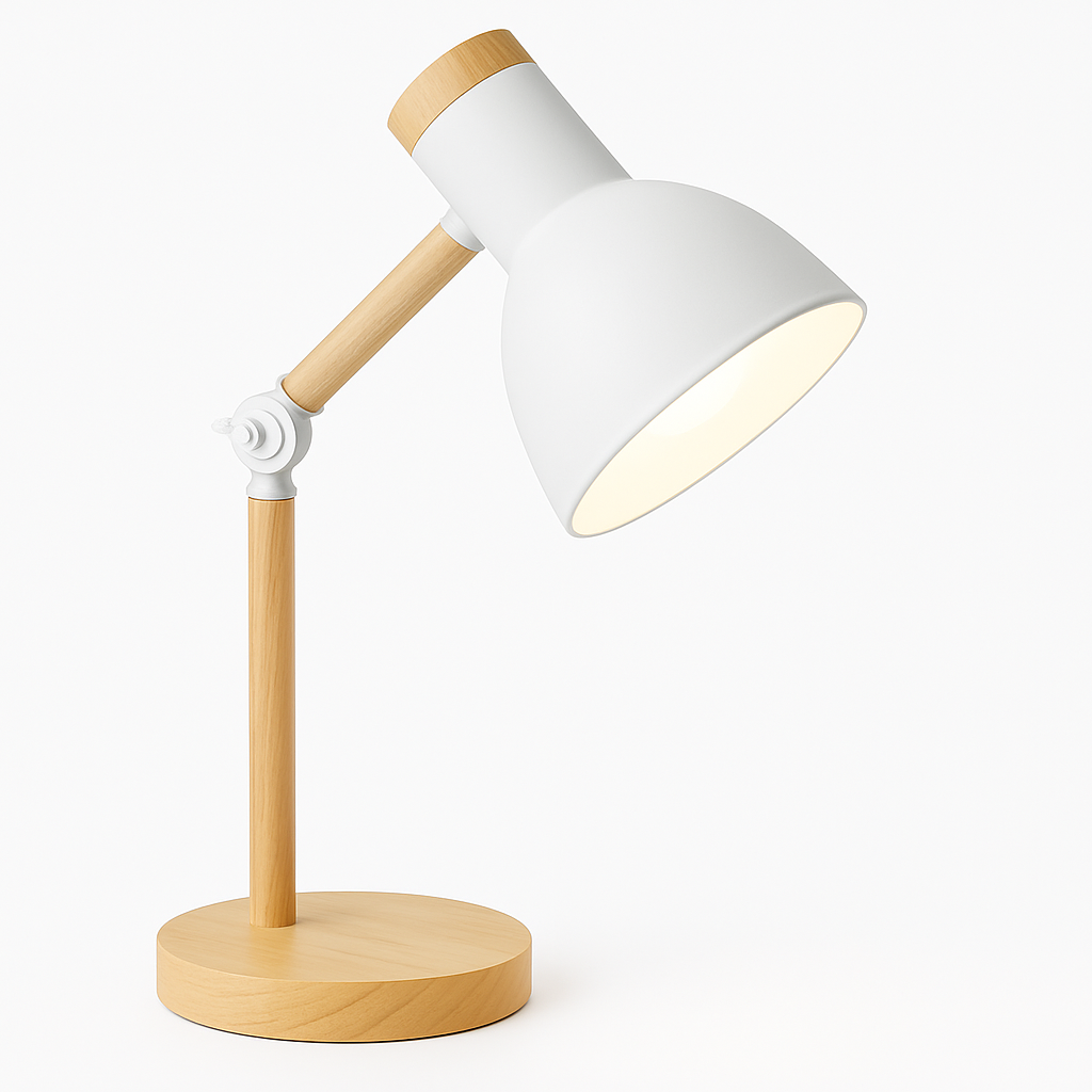 Modern Wooden Table Lamp - Adjustable Desk Lighting